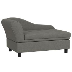 Elevated Dog Sofa Pet Bed with Storage Soft Cushion for Small Medium Dogs Gray
